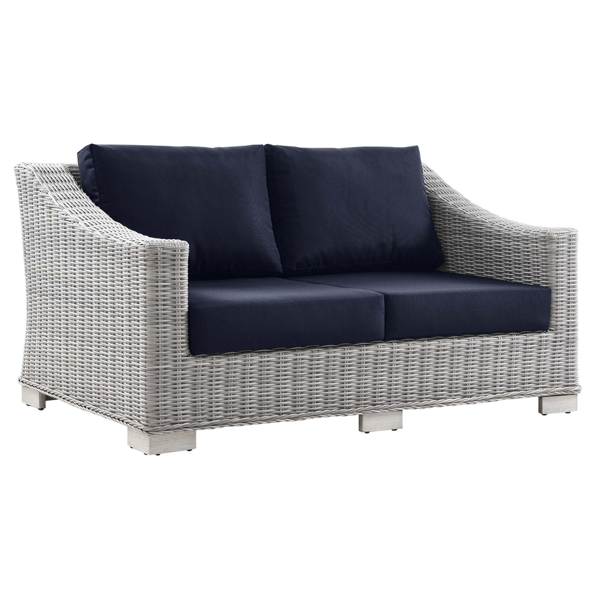 Conway 4-Piece Outdoor Patio Wicker Rattan Furniture Set - Modern Coastal & Weather-Resistant