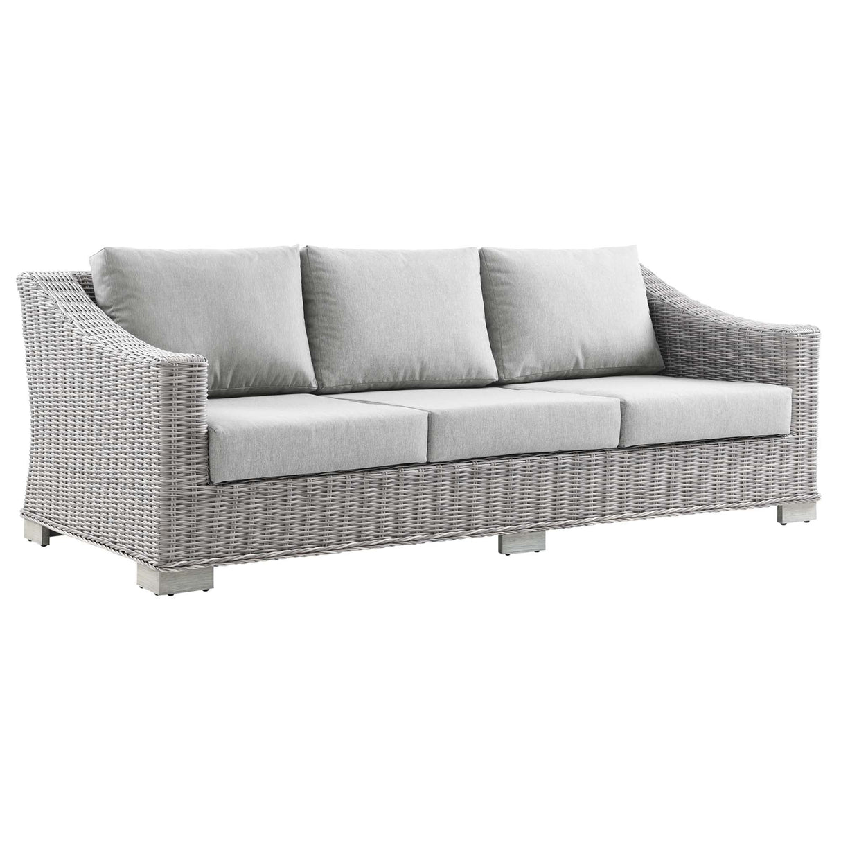 Conway 4-Piece Outdoor Patio Wicker Rattan Furniture Set - Modern Coastal & UV-Resistant Synthetic Wicker