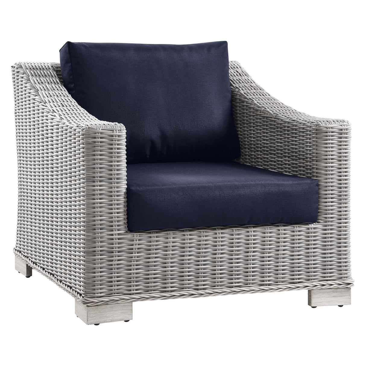 Conway 4-Piece Outdoor Patio Wicker Rattan Furniture Set - Modern Coastal & UV-Resistant Synthetic Wicker