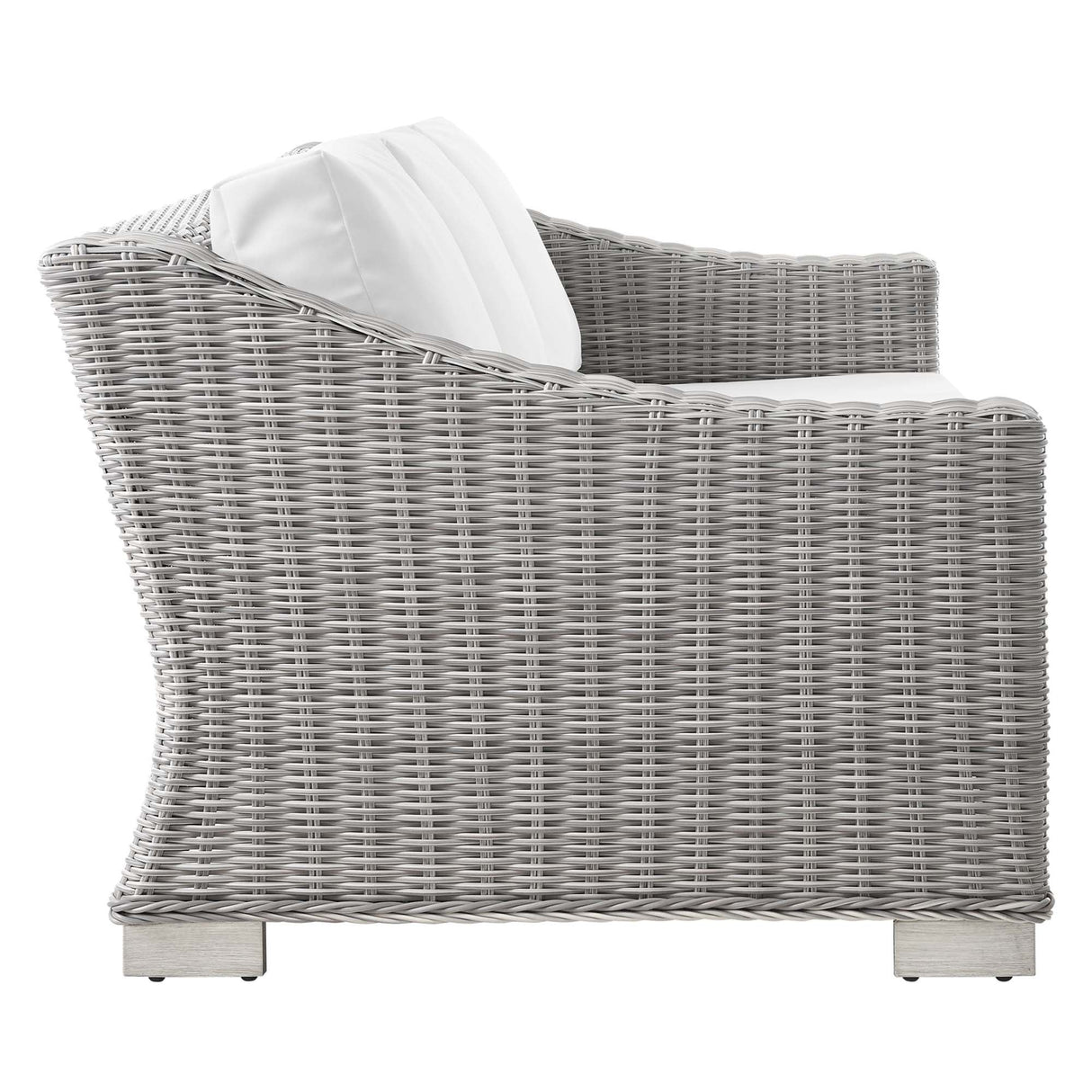 Conway 4-Piece Outdoor Patio Wicker Rattan Furniture Set - Modern Coastal & UV-Resistant Synthetic Wicker