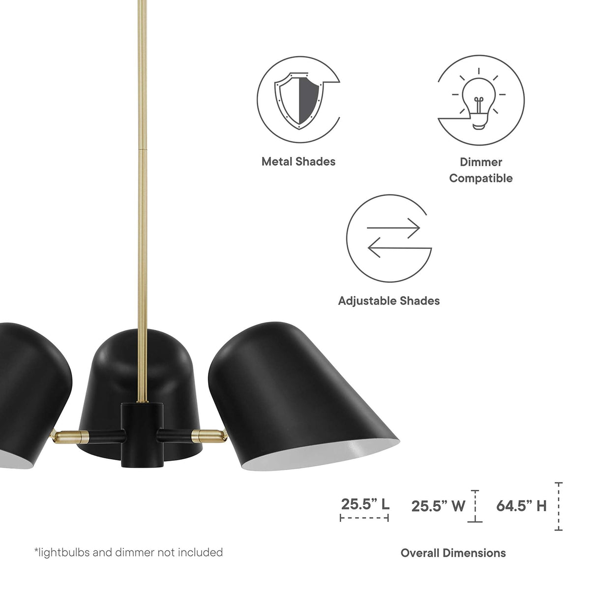 Briana 3-Light Pendant Light - Mid-Century Modern & Adjustable Swivel Shades