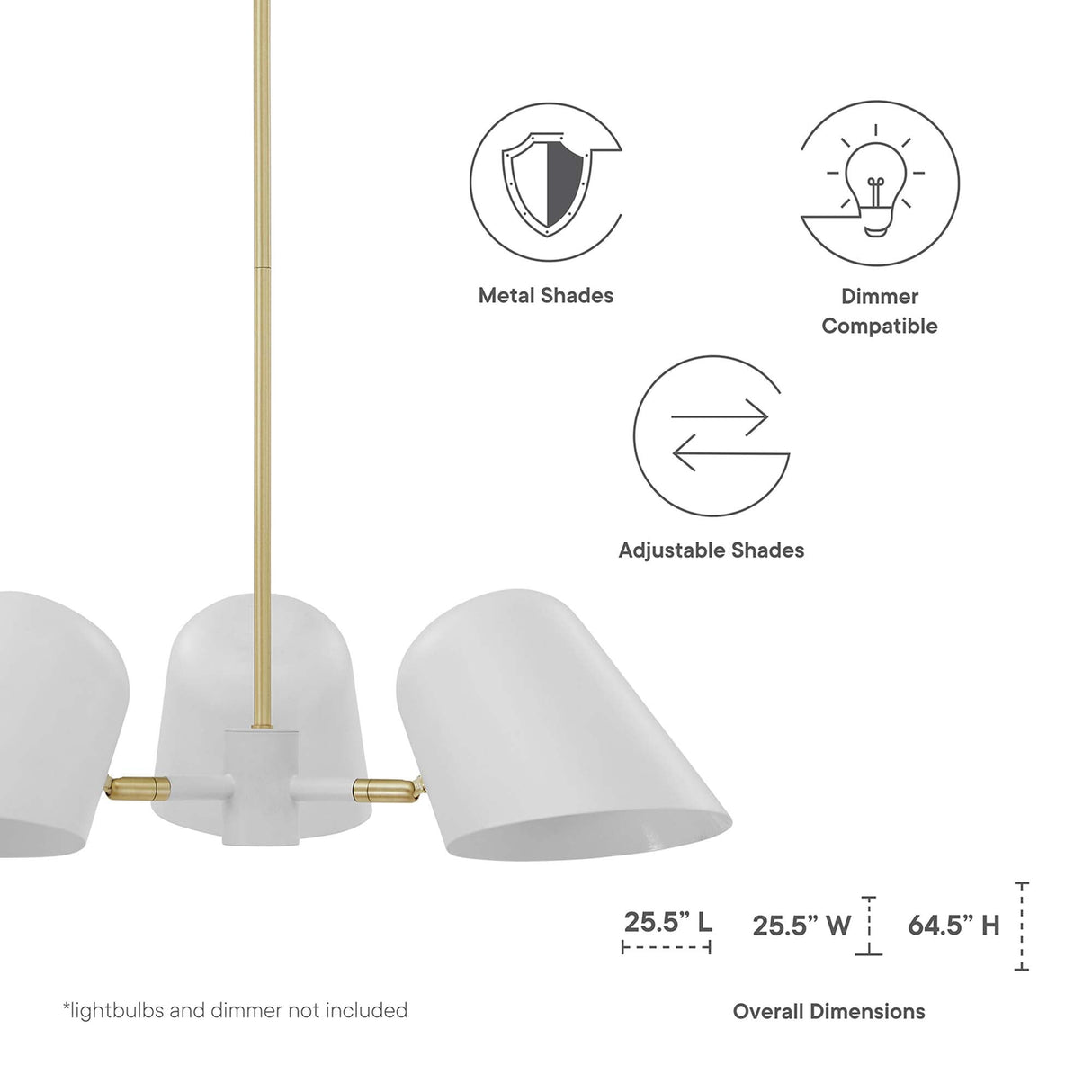 Briana 3-Light Pendant Light - Mid-Century Modern & Adjustable Swivel Shades