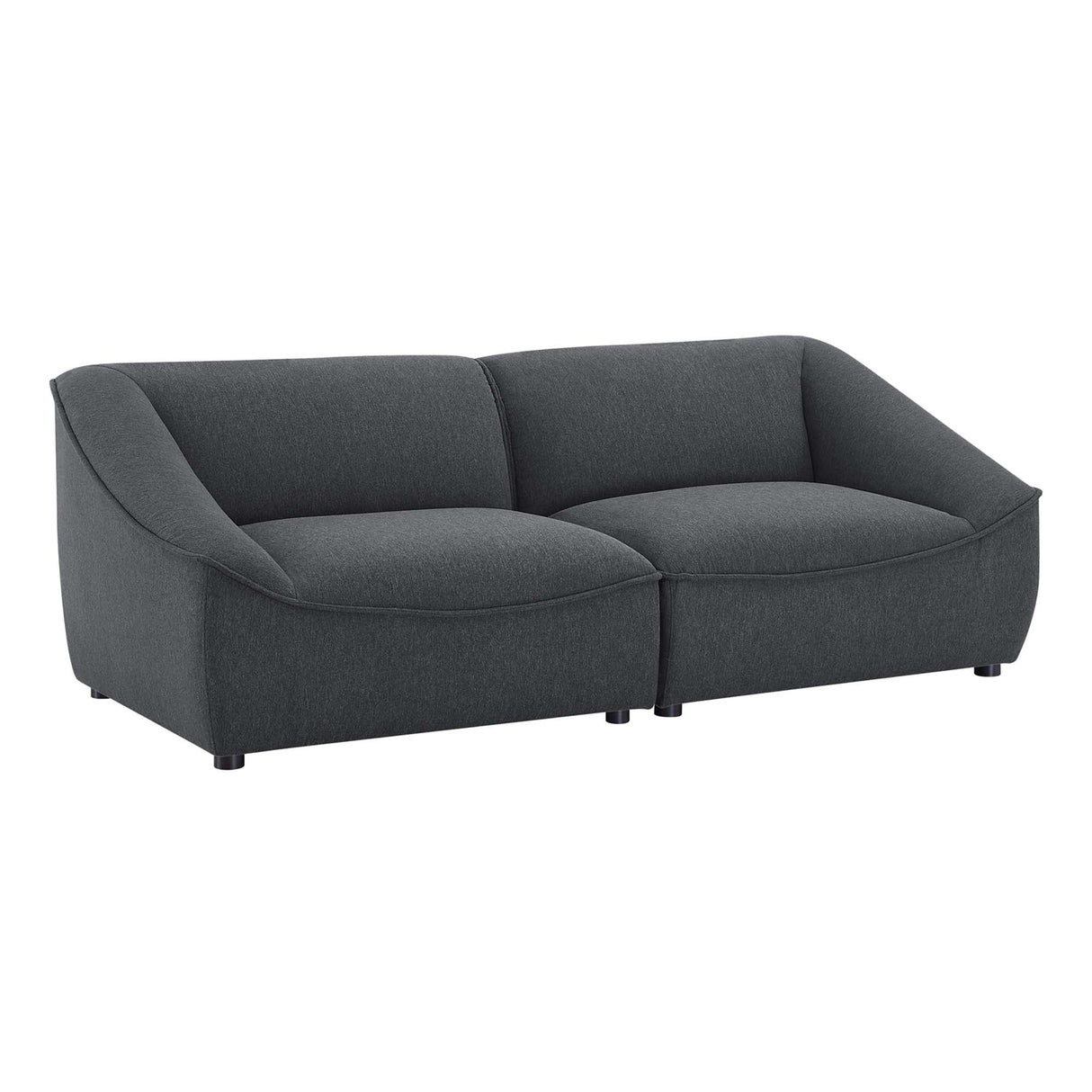 Comprise 2-Piece Upholstered Loveseat - Casual Modern & French Piping Detail