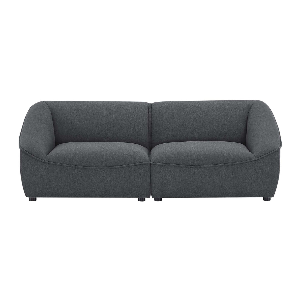 Comprise 2-Piece Upholstered Loveseat - Casual Modern & French Piping Detail