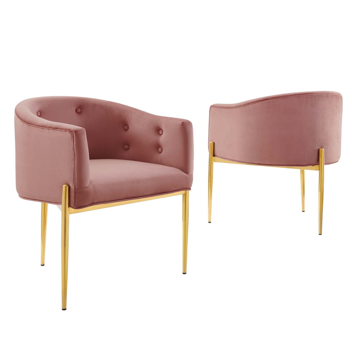Savour Tufted Performance Velvet Accent Chairs - Set of 2 - Glam Deco & Versatile Living Room Seating