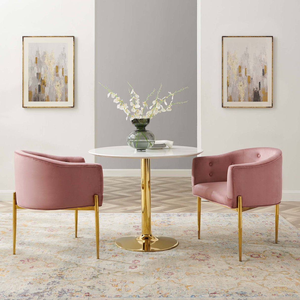 Savour Tufted Performance Velvet Accent Chairs - Set of 2 - Glam Deco & Versatile Living Room Seating