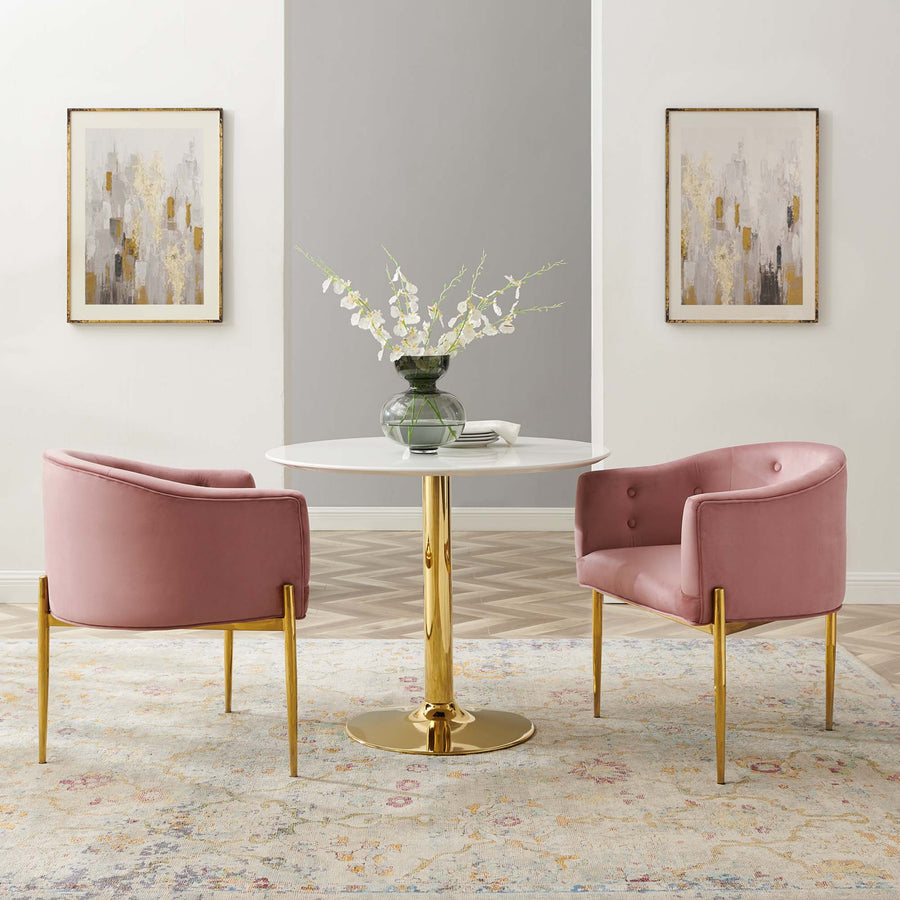 Savour Tufted Performance Velvet Accent Chairs - Set of 2 - Glam Deco & Versatile Living Room Seating
