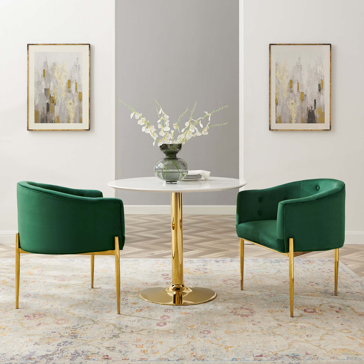 Savour Tufted Performance Velvet Accent Chairs - Set of 2 - Glam Deco & Versatile Living Room Seating