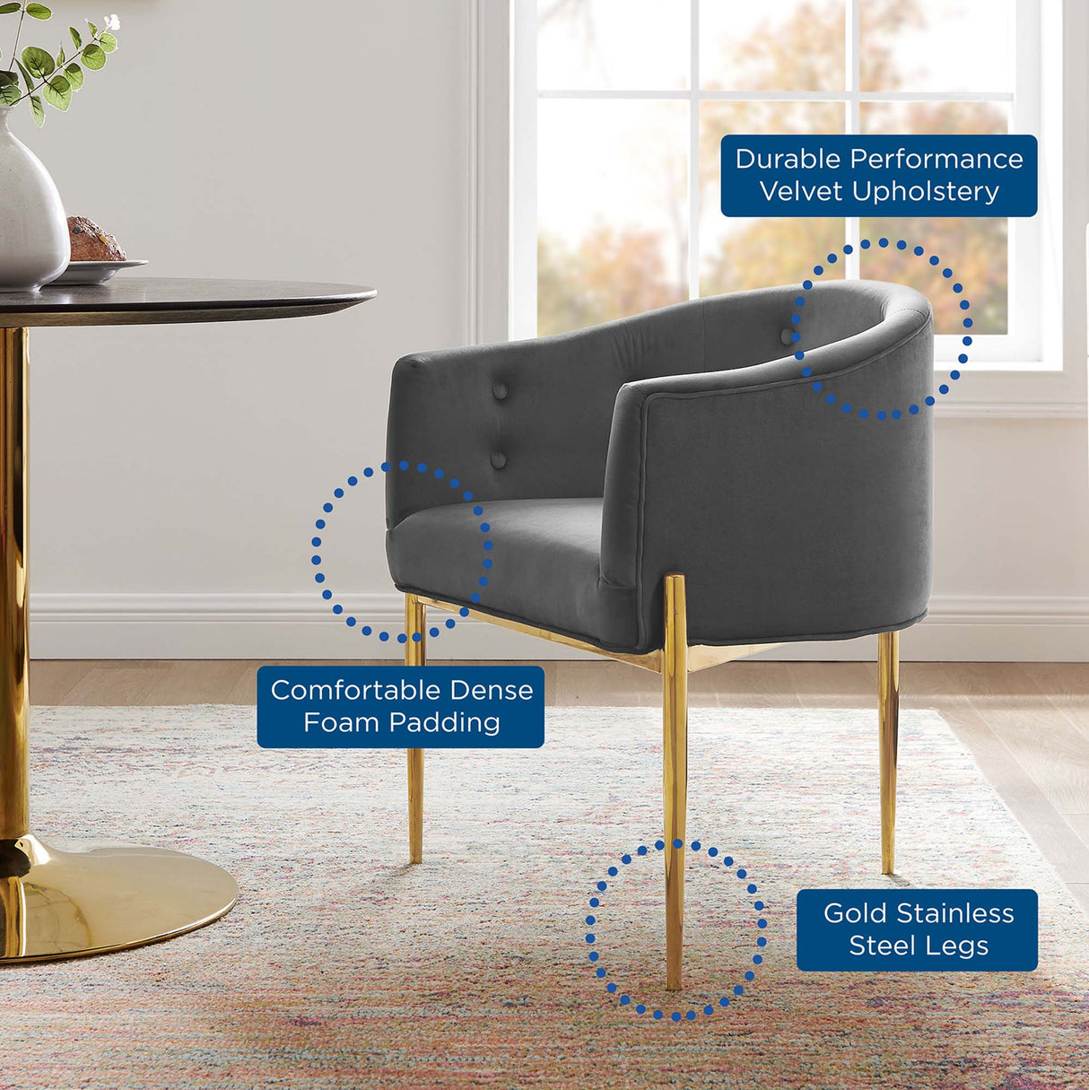 Savour Tufted Performance Velvet Accent Chairs - Set of 2 - Glam Deco & Versatile Living Room Seating