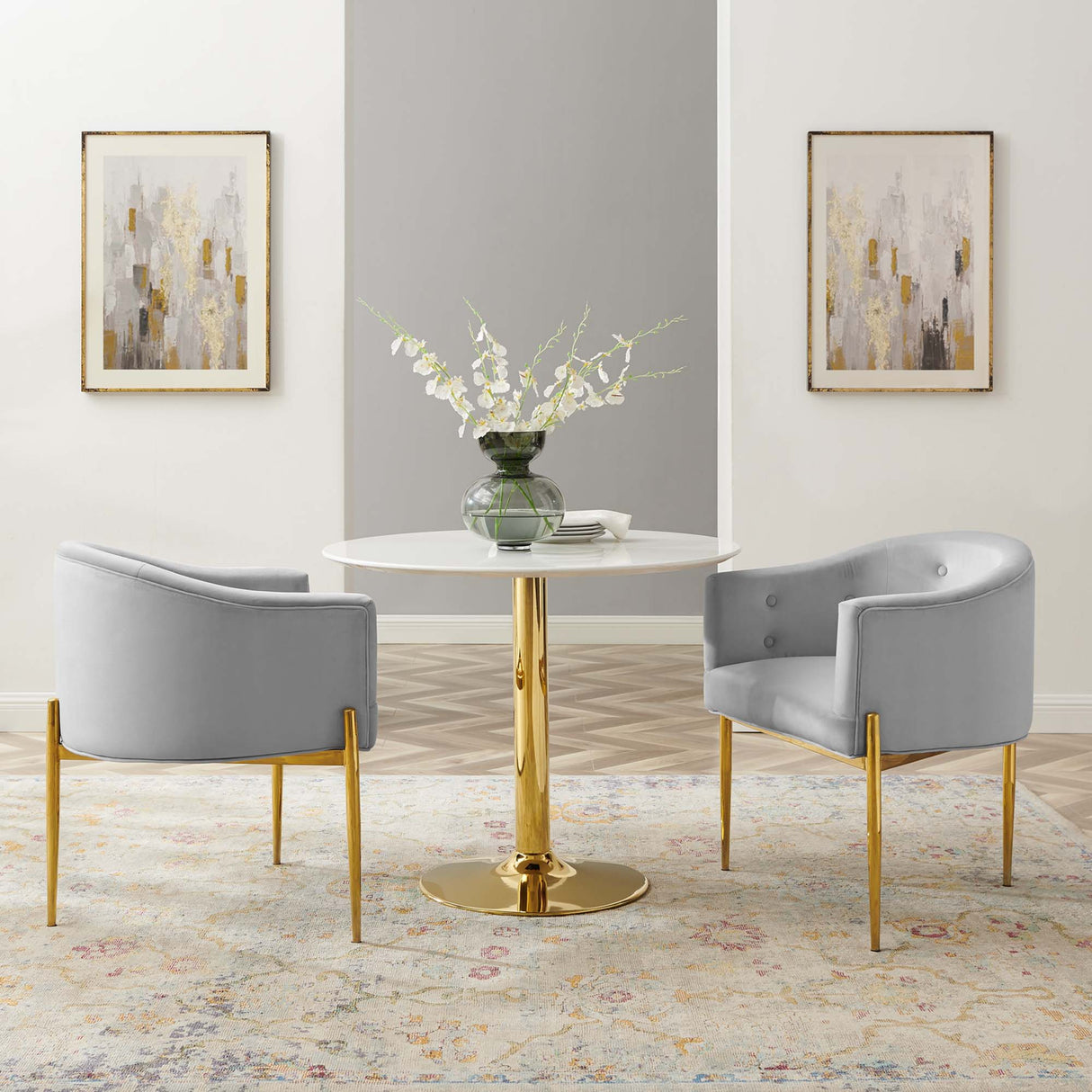 Savour Tufted Performance Velvet Accent Chairs - Set of 2 - Glam Deco & Versatile Living Room Seating