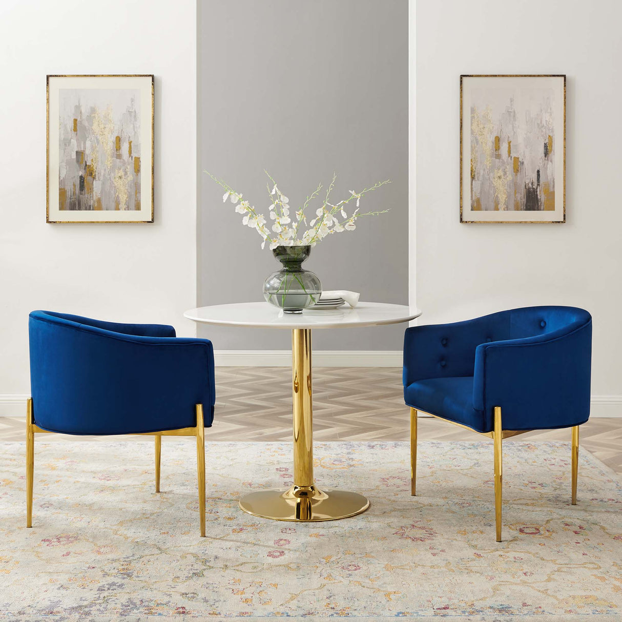 Savour Tufted Performance Velvet Accent Chairs - Set of 2 - Glam Deco & Versatile Living Room Seating