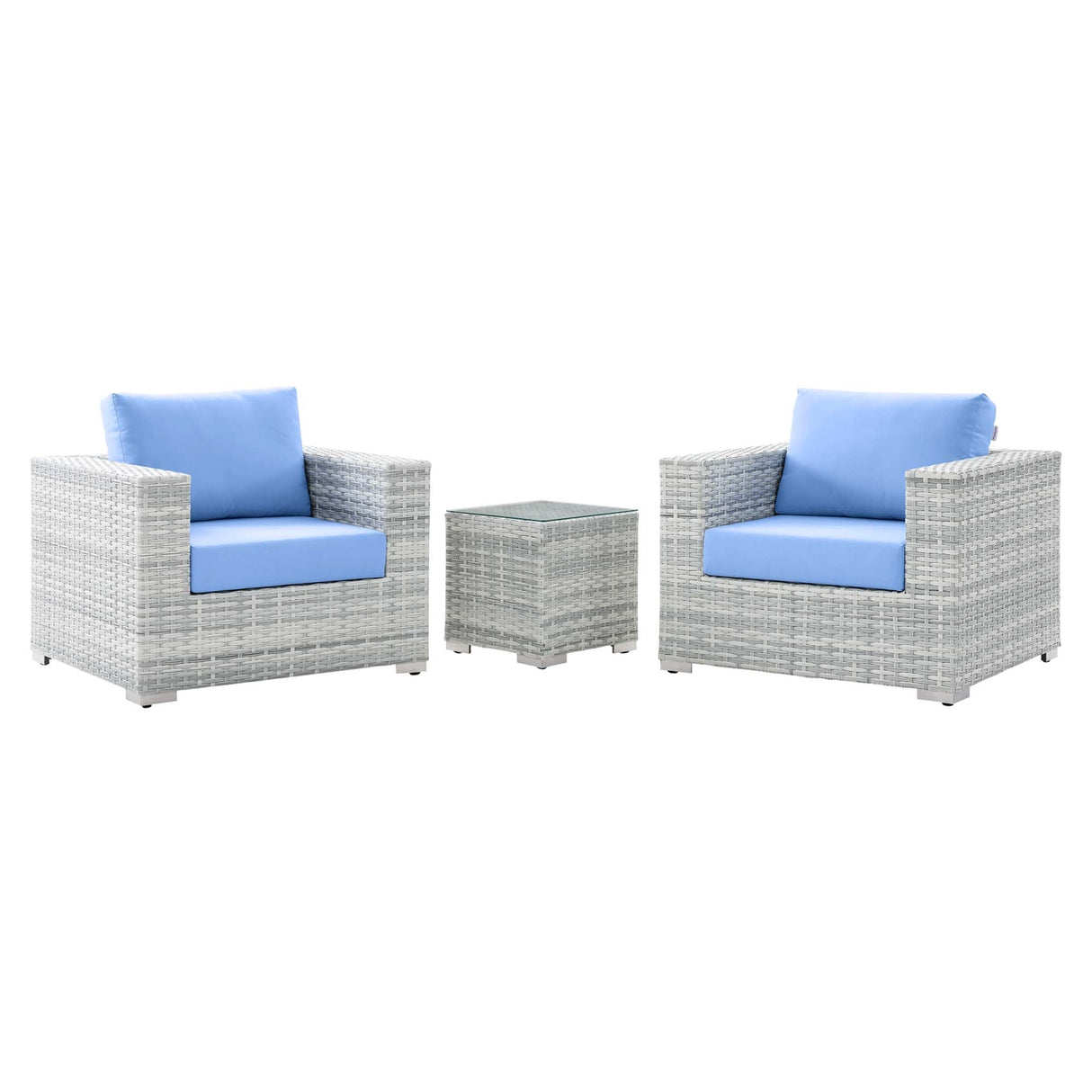 Convene 3-Piece Outdoor Patio Set - Modern Coastal & Weather-Resistant Wicker