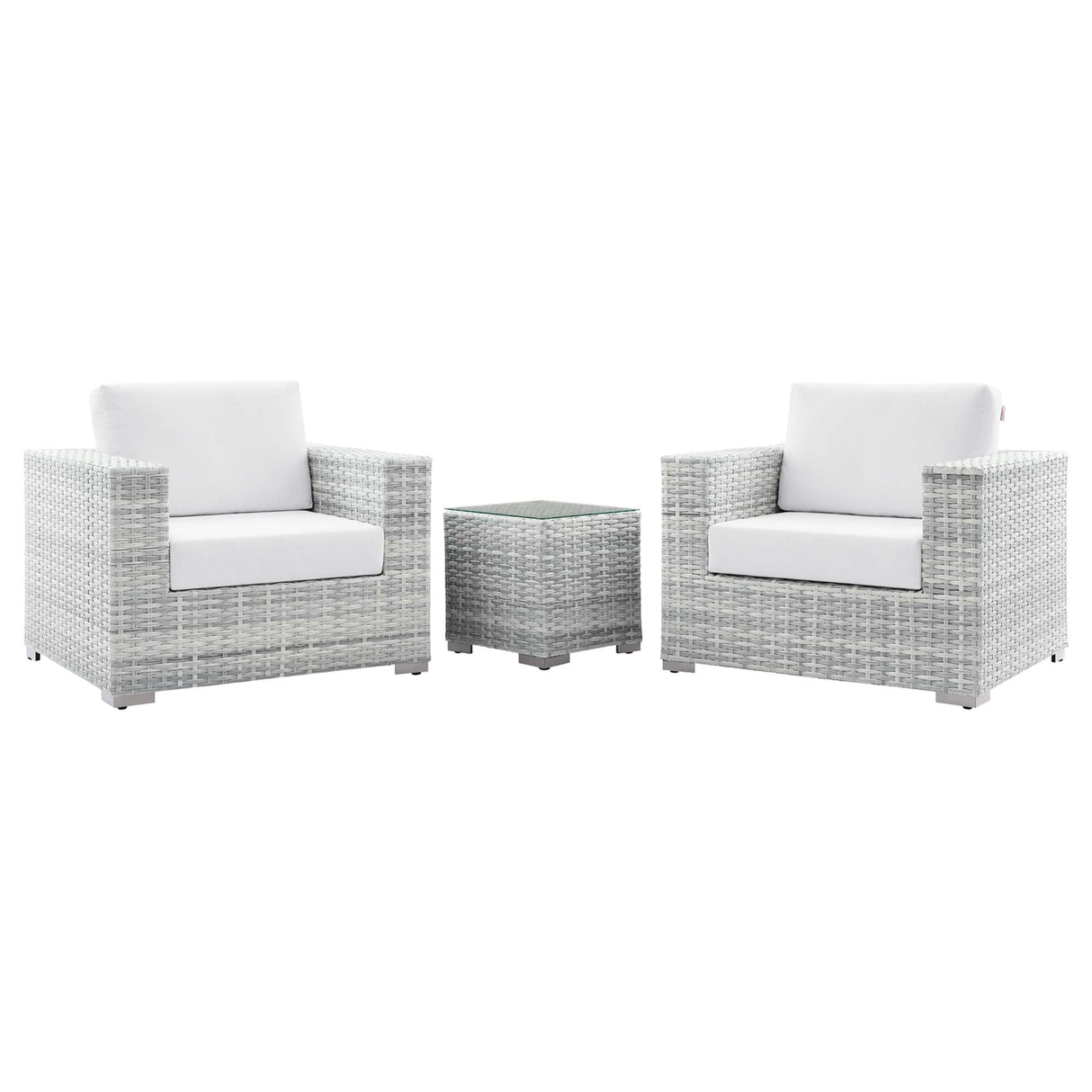 Convene 3-Piece Outdoor Patio Set - Modern Coastal & Weather-Resistant Wicker