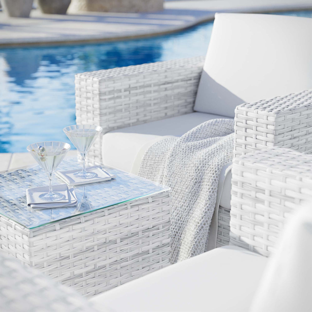 Convene 3-Piece Outdoor Patio Set - Modern Coastal & Weather-Resistant Wicker