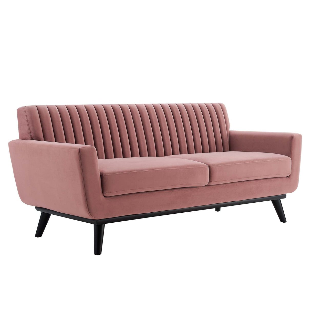 Engage Channel Tufted Performance Velvet Loveseat - Glam Deco & Stain-Resistant Living Room Seating