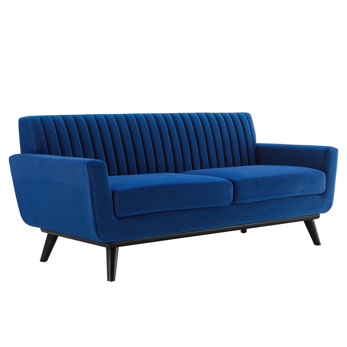 Engage Channel Tufted Performance Velvet Loveseat - Glam Deco & Stain-Resistant Living Room Seating