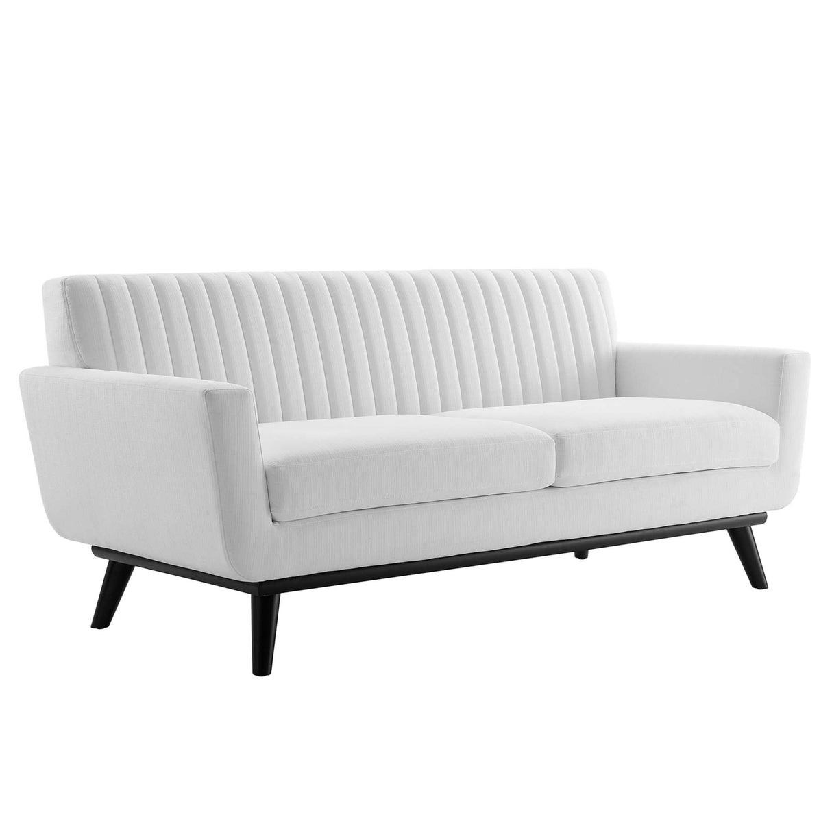 Engage Channel Tufted Fabric Loveseat - Mid-Century Modern & Small Space Seating