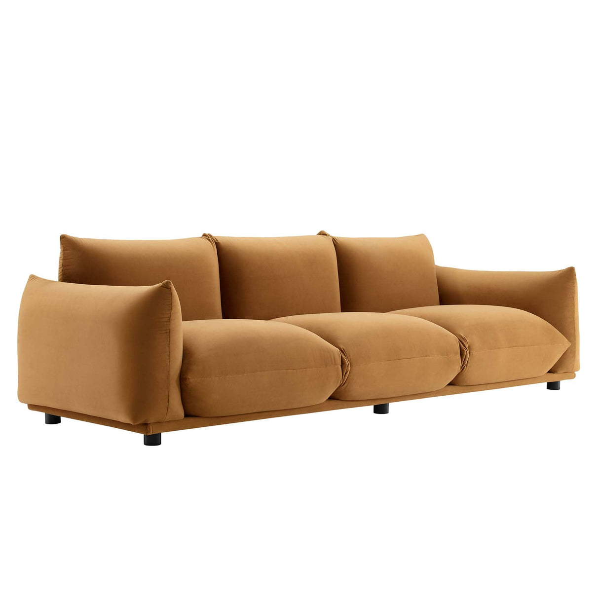 Copious Performance Velvet Sofa - Glam Deco & Overstuffed Comfort