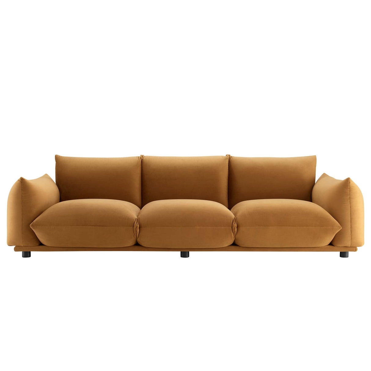 Copious Performance Velvet Sofa - Glam Deco & Overstuffed Comfort