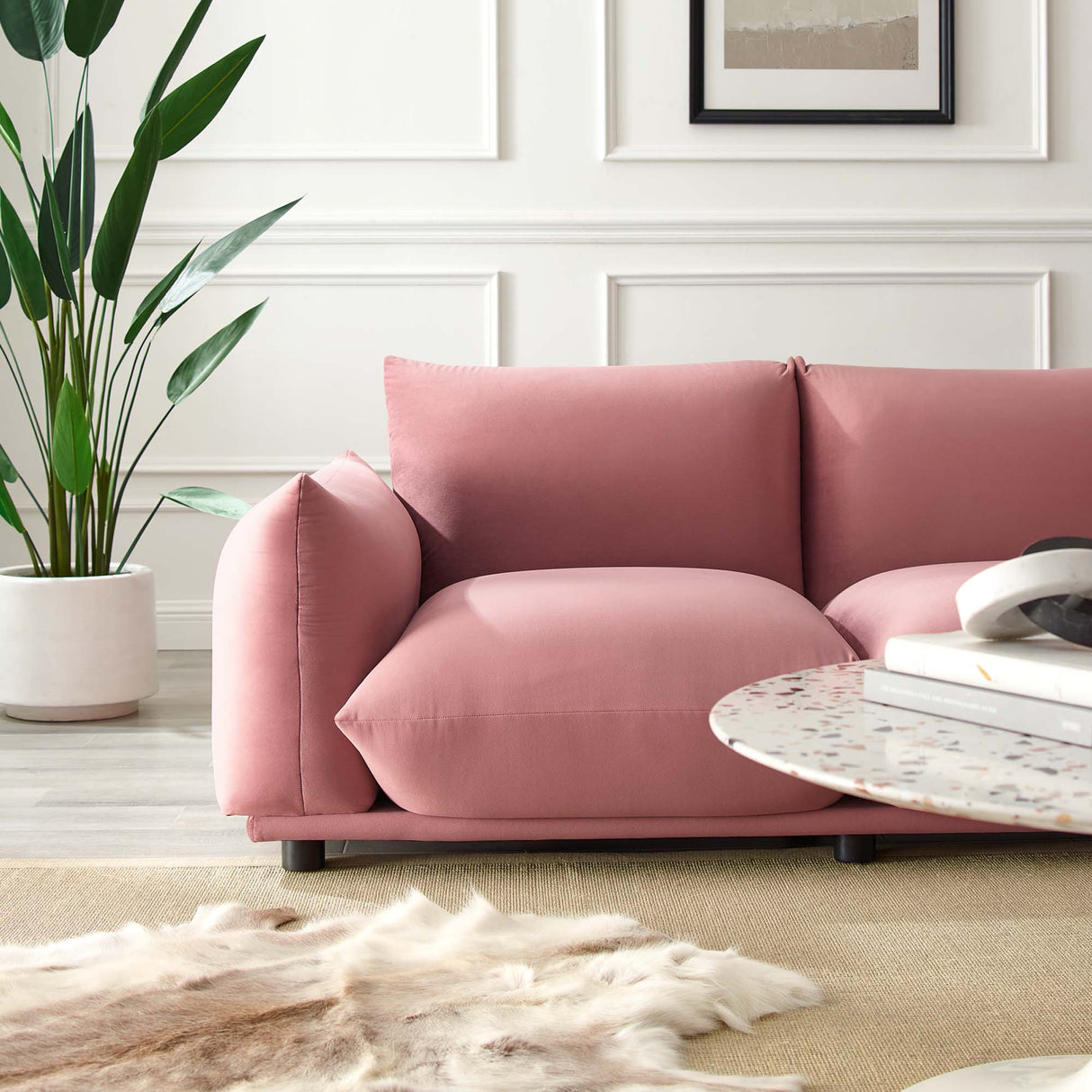 Copious Performance Velvet Loveseat - Modern Glam & Stain-Resistant Overstuffed Comfort