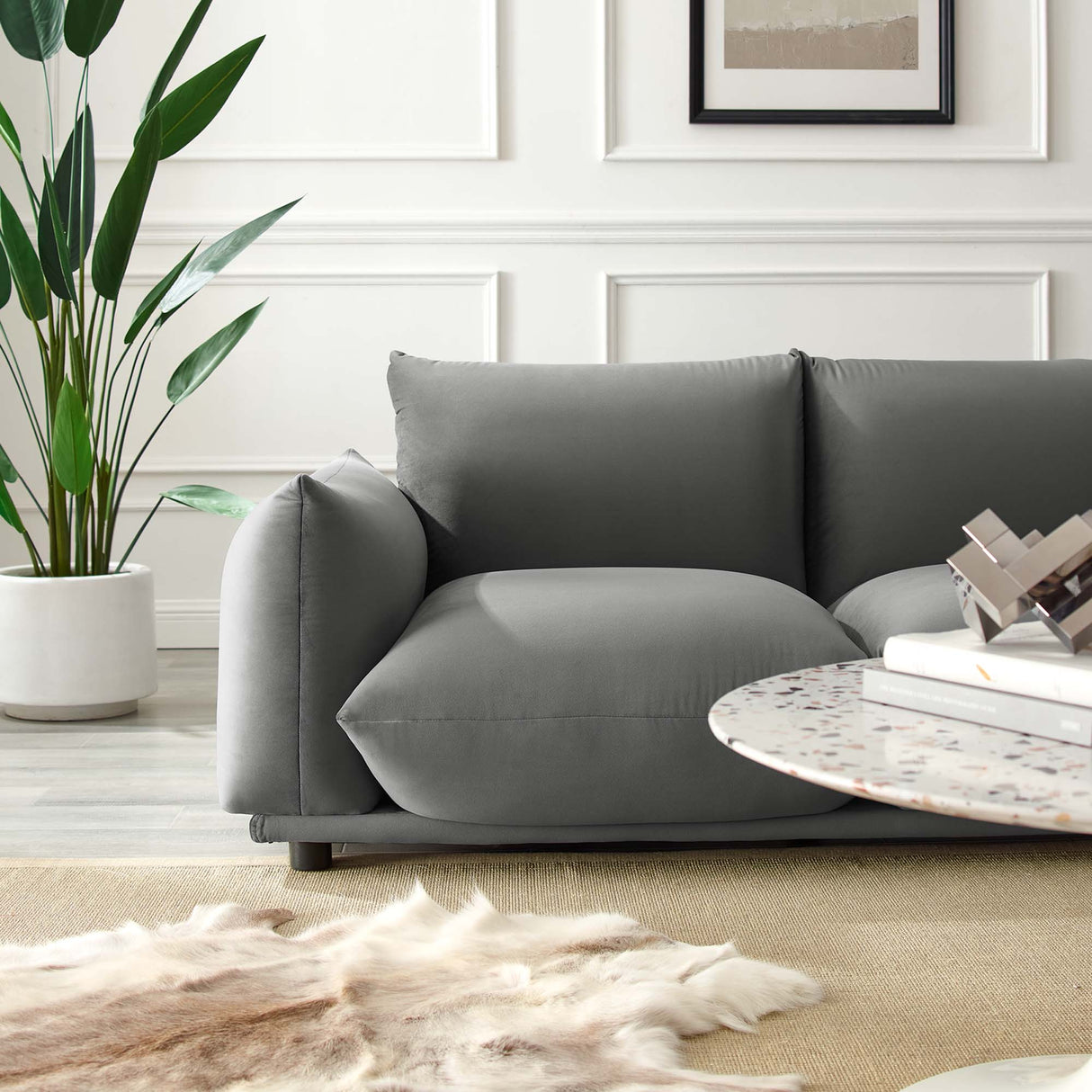 Copious Performance Velvet Loveseat - Modern Glam & Stain-Resistant Overstuffed Comfort
