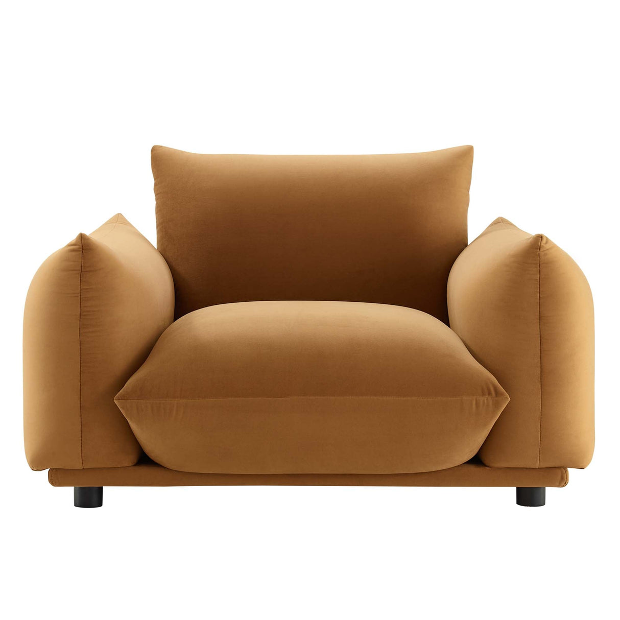 Copious Overstuffed Performance Velvet Armchair - Retro Glam & Stain-Resistant