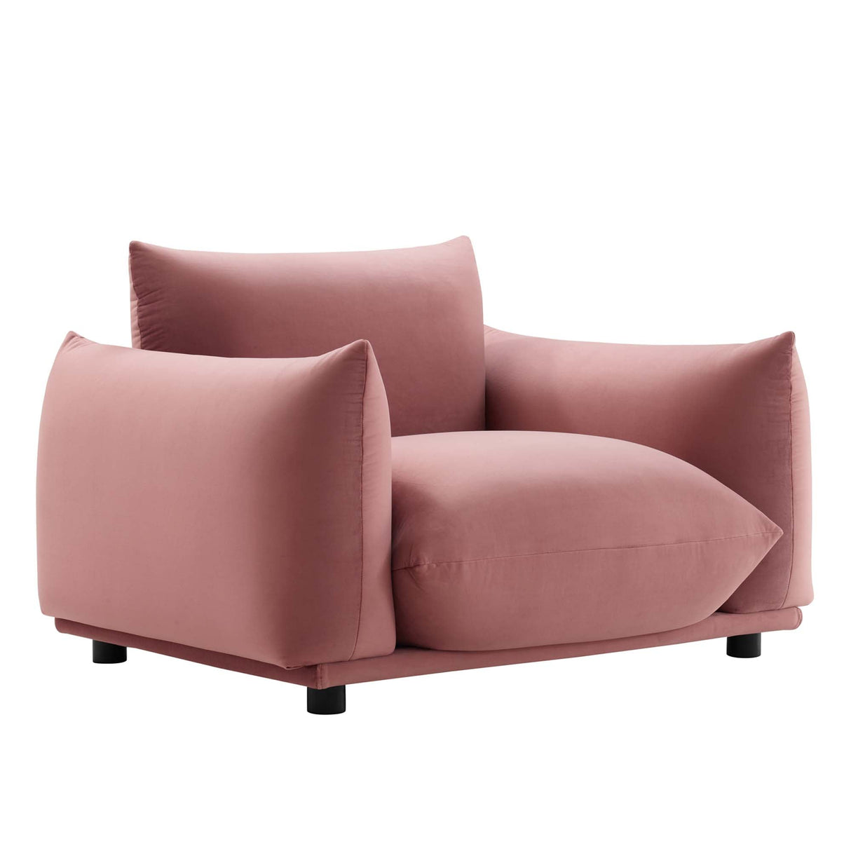 Copious Overstuffed Performance Velvet Armchair - Retro Glam & Stain-Resistant