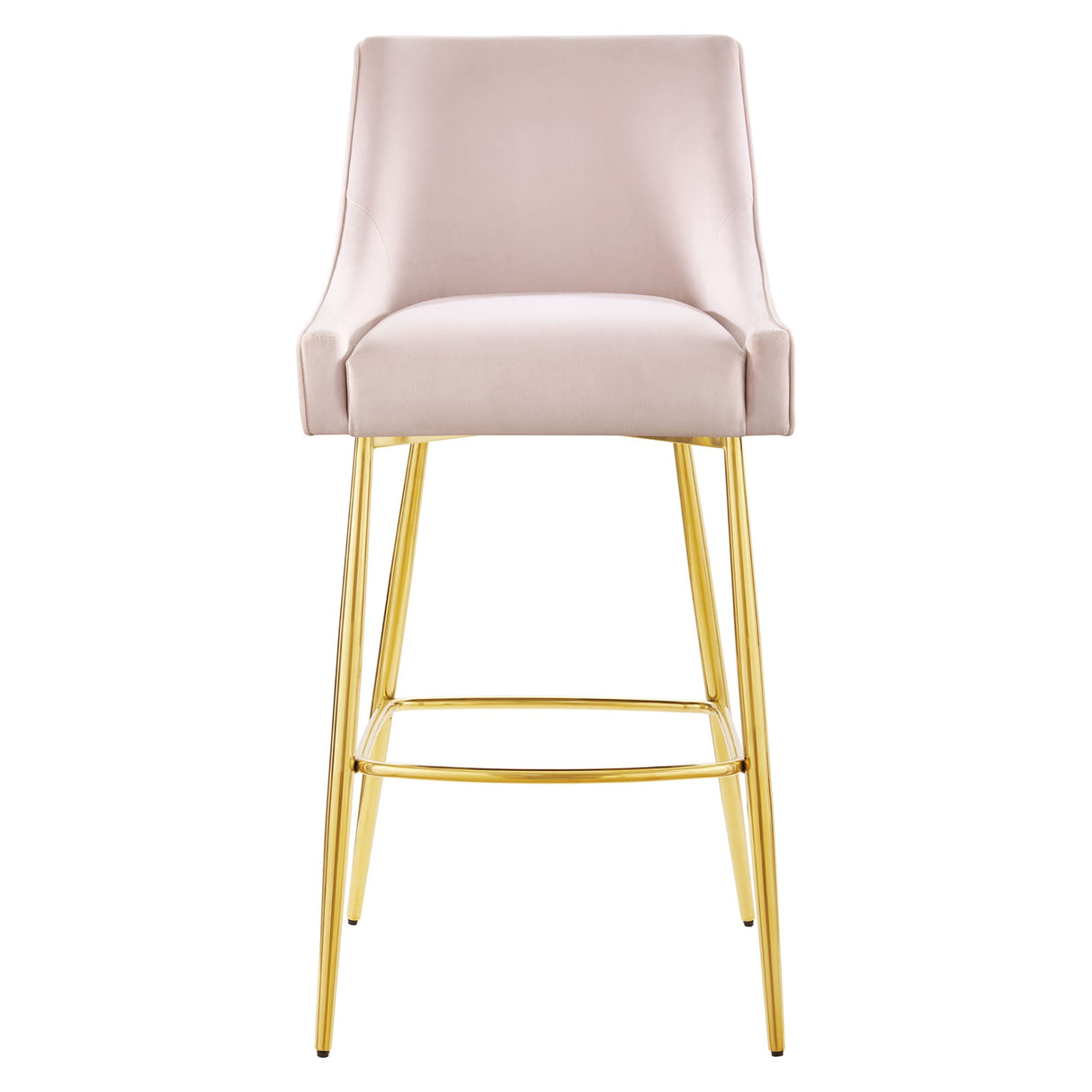 Discern Performance Velvet Bar Stool - Mid-Century Modern & Brushed Gold Accents