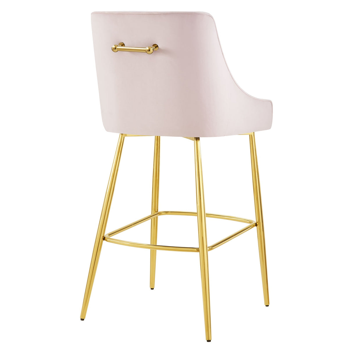 Discern Performance Velvet Bar Stool - Mid-Century Modern & Brushed Gold Accents