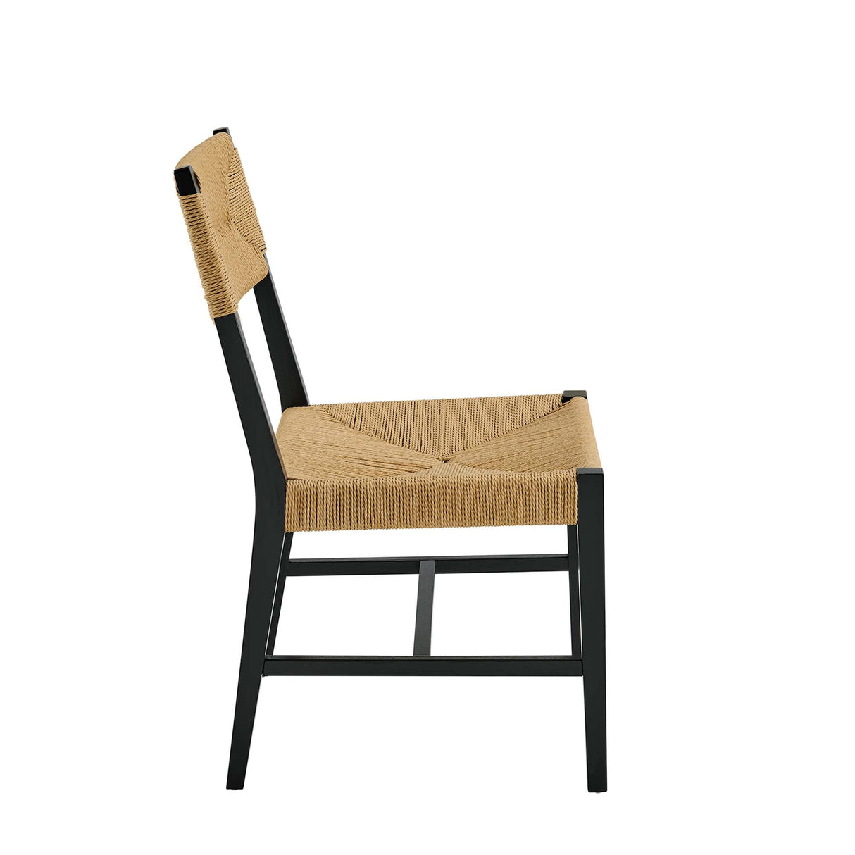 Bodie Wood Dining Chair - Coastal Modern & Woven Paper Rope Seat