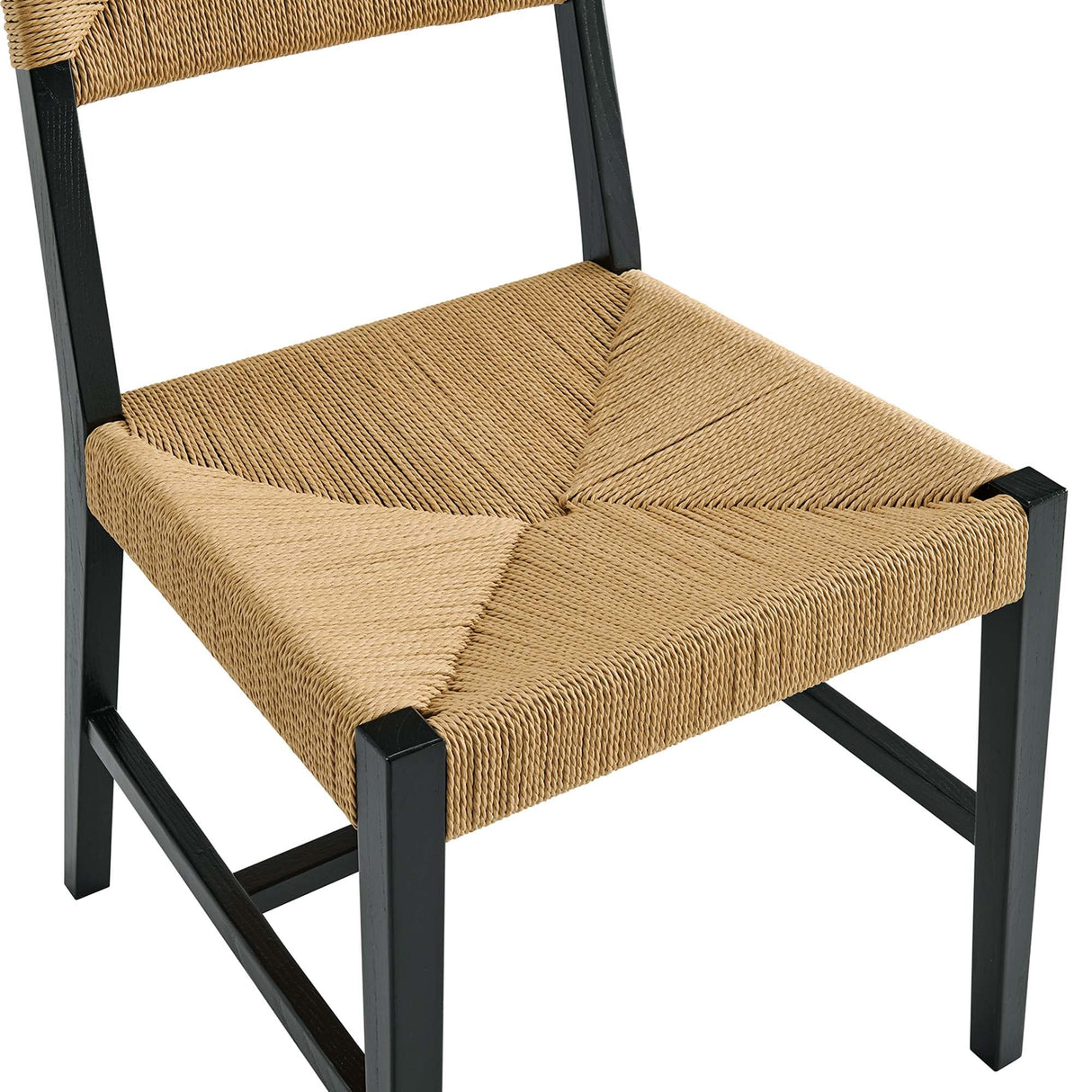 Bodie Wood Dining Chair - Coastal Modern & Woven Paper Rope Seat
