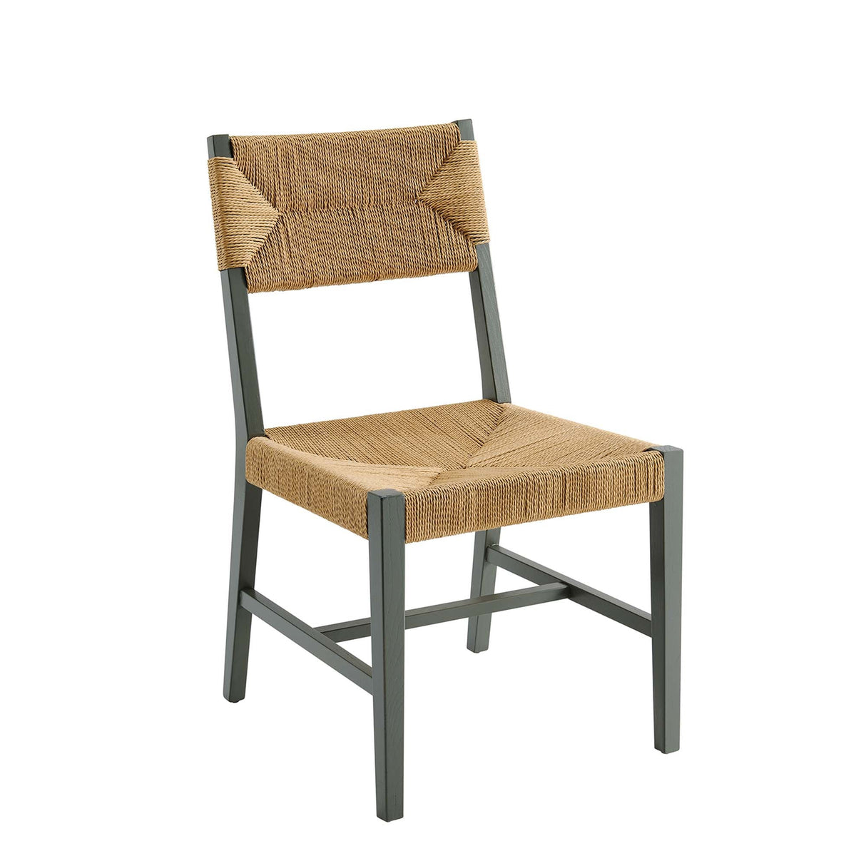 Bodie Wood Dining Chair - Coastal Modern & Woven Paper Rope Seat
