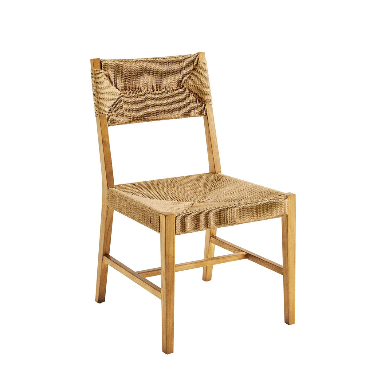 Bodie Wood Dining Chair - Coastal Modern & Woven Paper Rope Seat