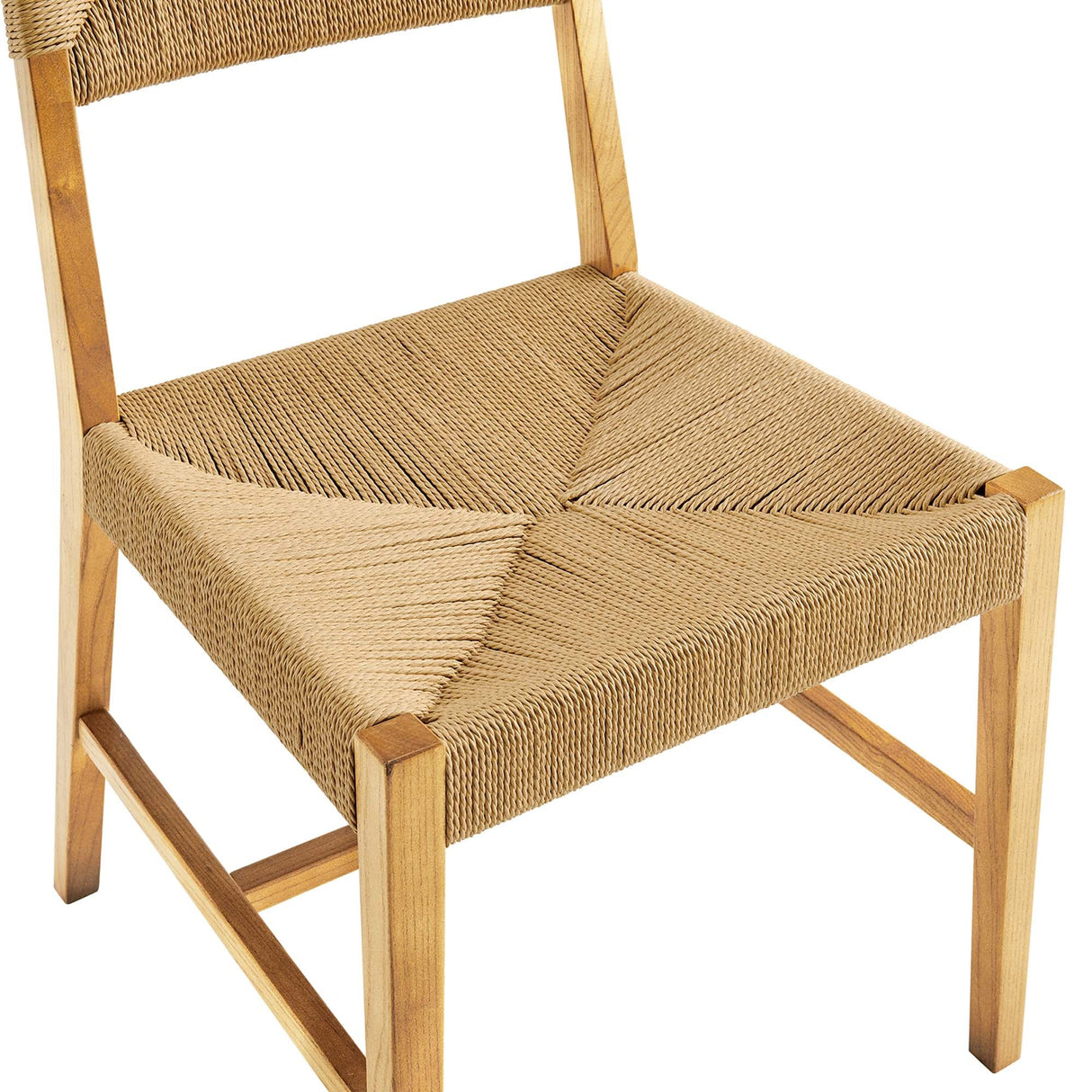 Bodie Wood Dining Chair - Coastal Modern & Woven Paper Rope Seat