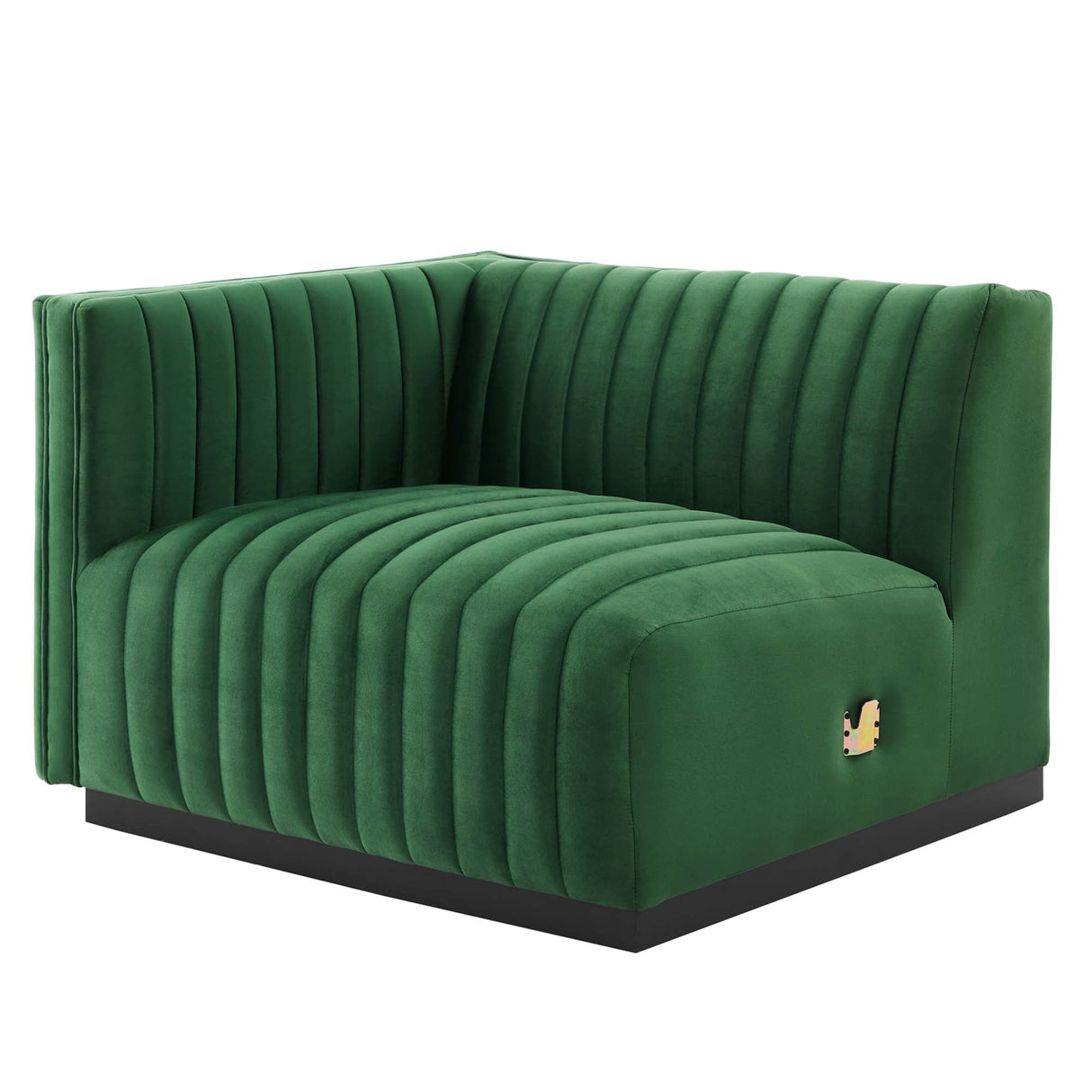 Conjure Channel Tufted Performance Velvet Left-Arm Chair - Modern Glam & Stain-Resistant
