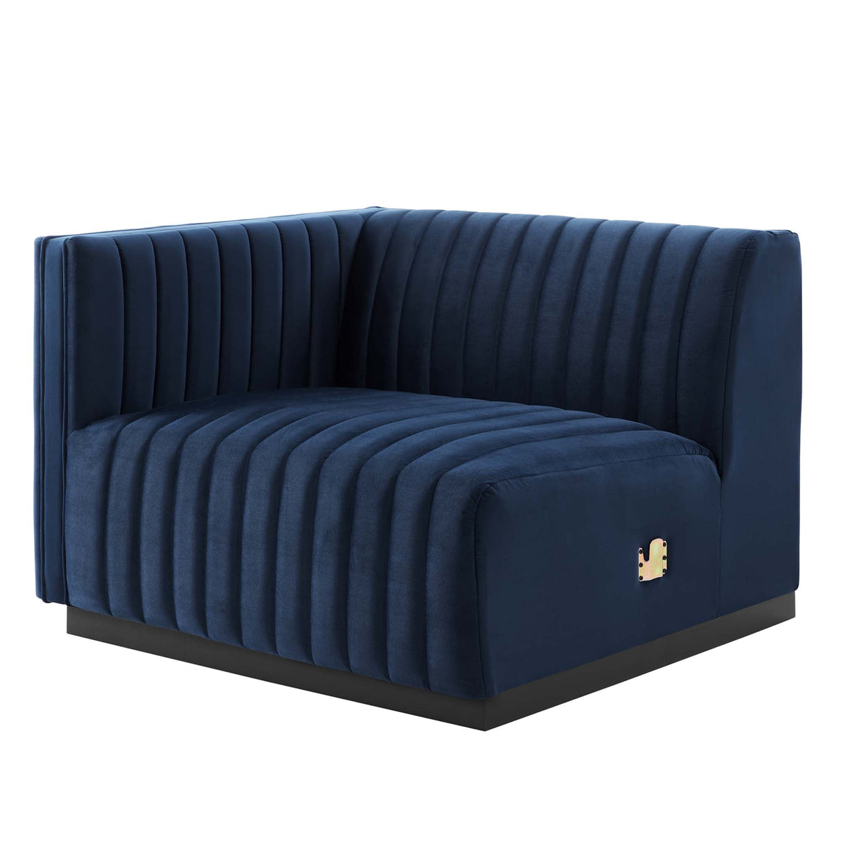 Conjure Channel Tufted Performance Velvet Left-Arm Chair - Modern Glam & Stain-Resistant