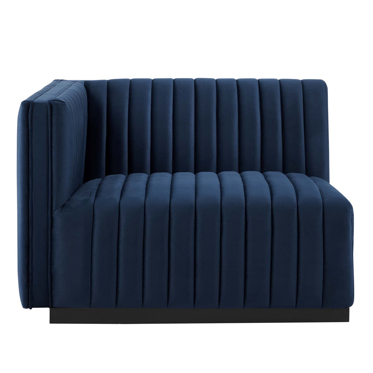 Conjure Channel Tufted Performance Velvet Left-Arm Chair - Modern Glam & Stain-Resistant