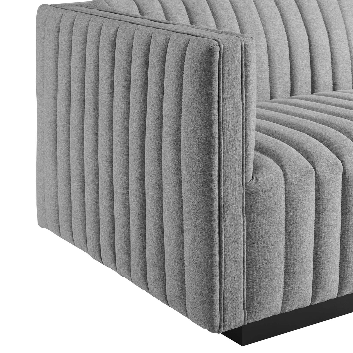 Conjure Channel Tufted Upholstered Fabric Left-Arm Chair - Modern Glam & Modular Seating