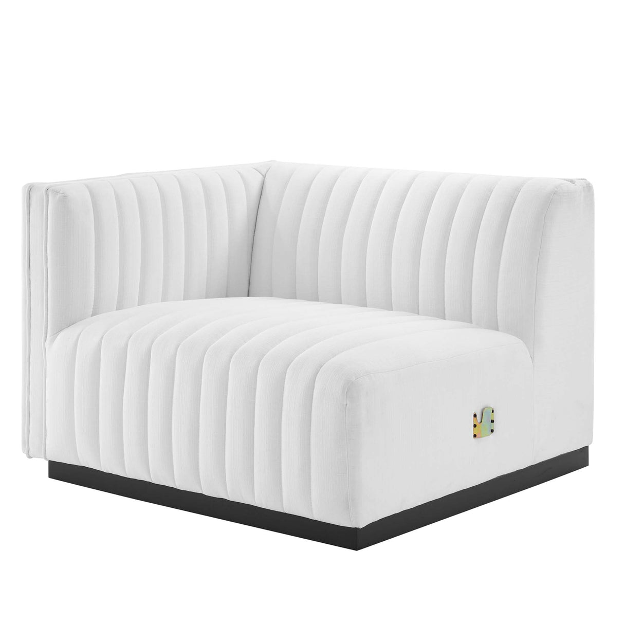 Conjure Channel Tufted Upholstered Fabric Left-Arm Chair - Modern Glam & Modular Seating