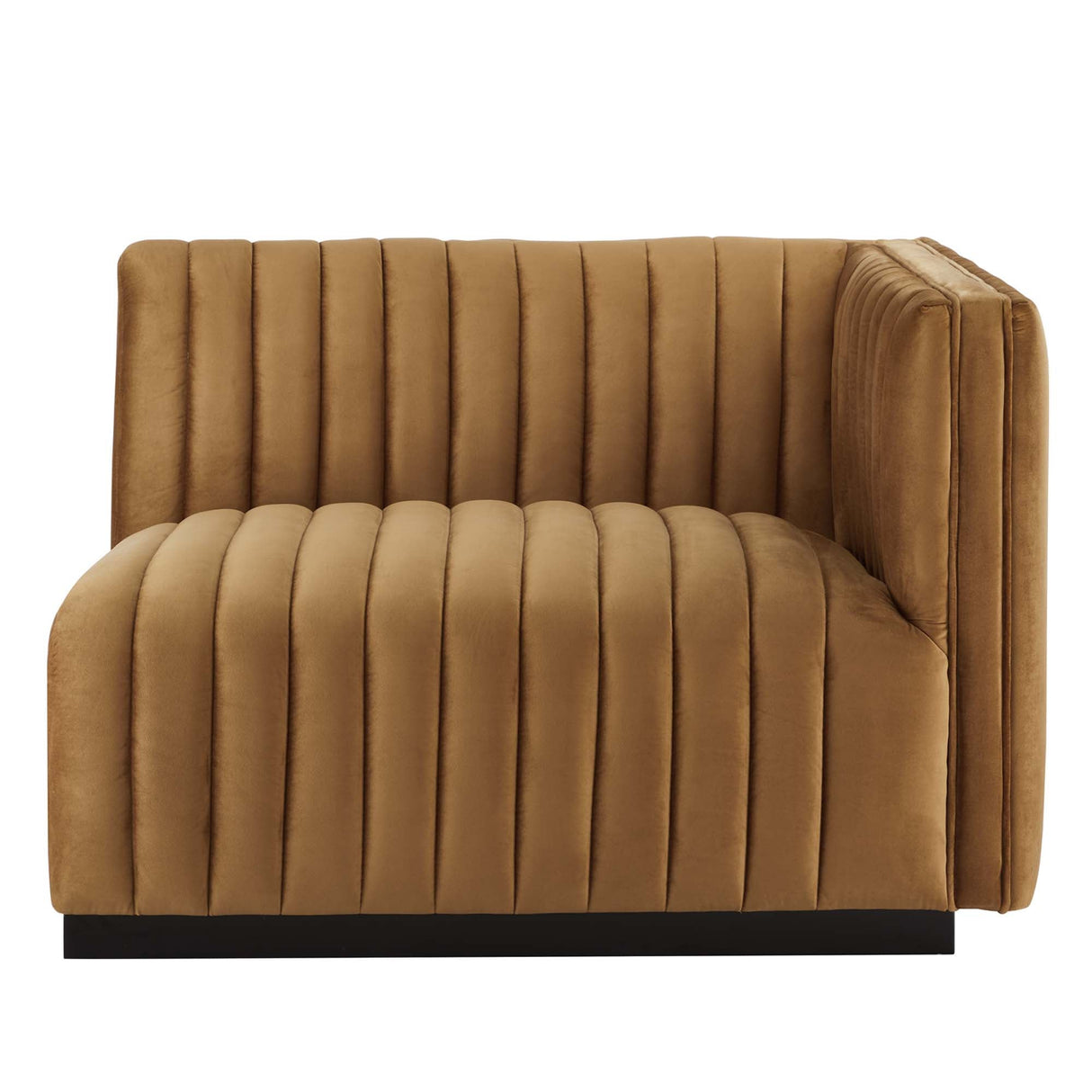 Conjure Channel Tufted Performance Velvet Right-Arm Chair - Modern Glam & Stain-Resistant