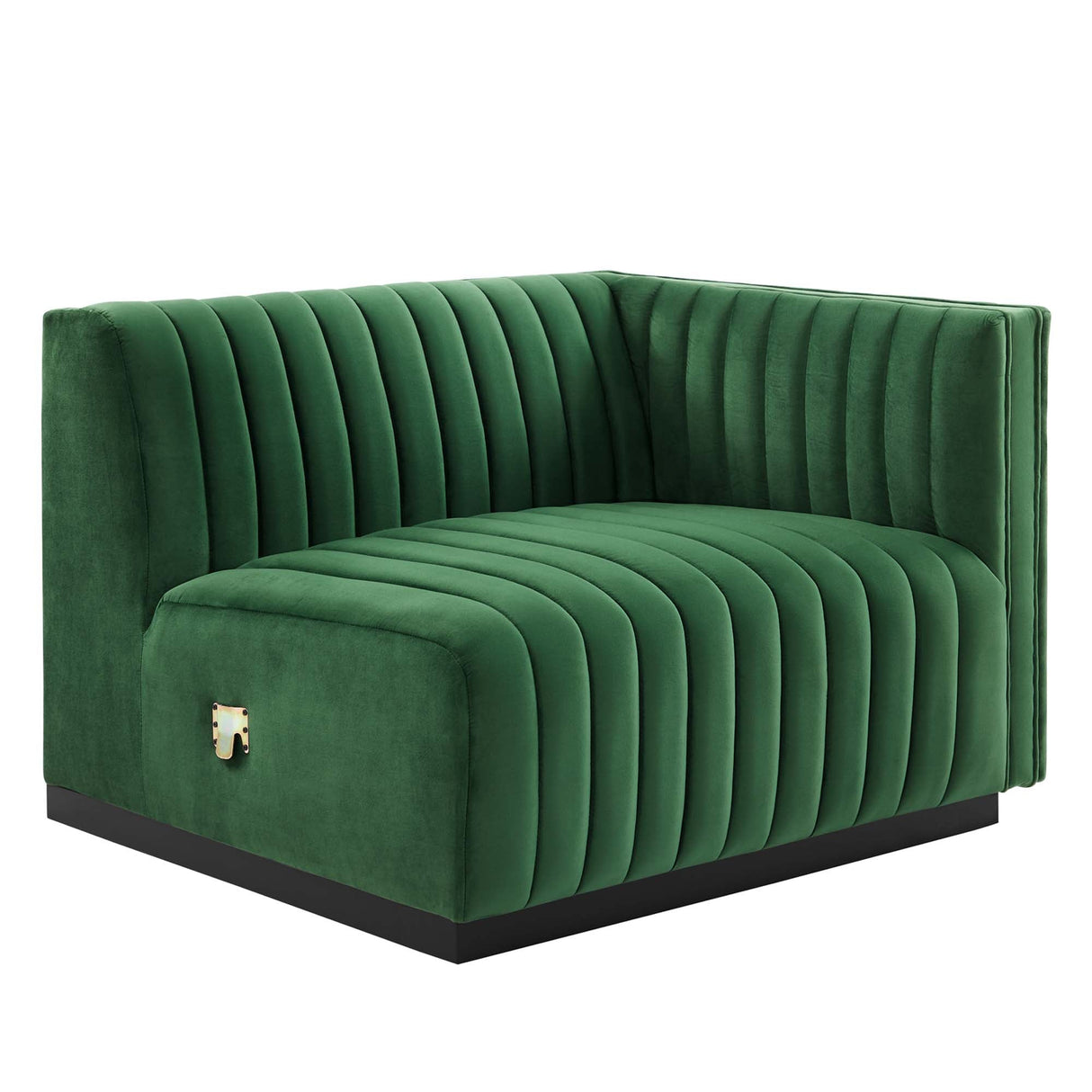 Conjure Channel Tufted Performance Velvet Right-Arm Chair - Modern Glam & Stain-Resistant