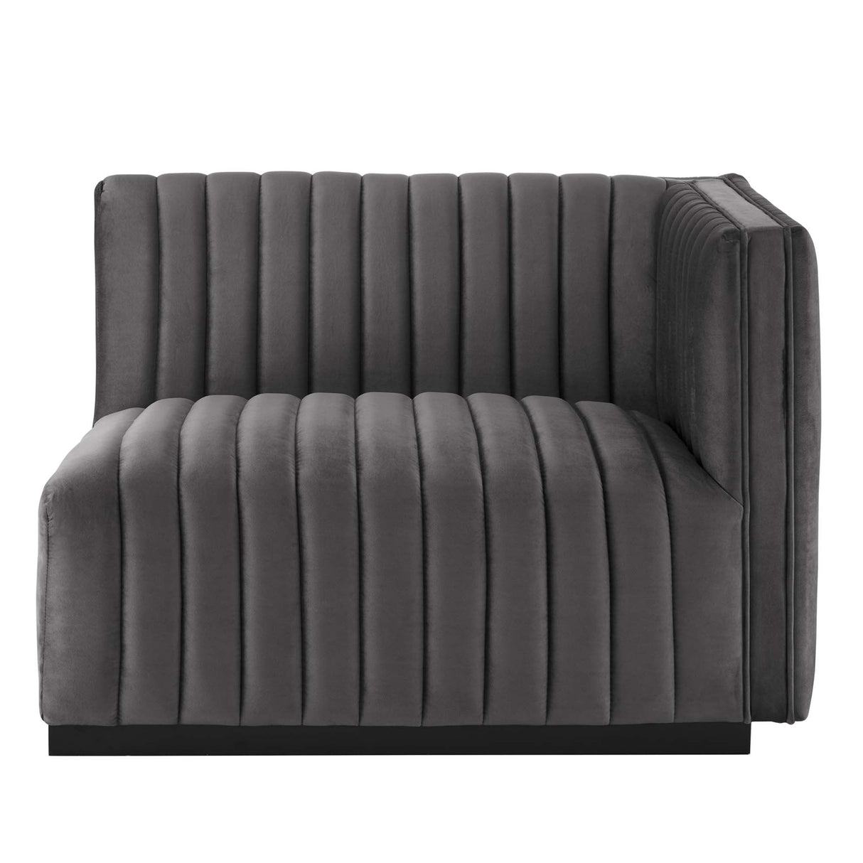 Conjure Channel Tufted Performance Velvet Right-Arm Chair - Modern Glam & Stain-Resistant