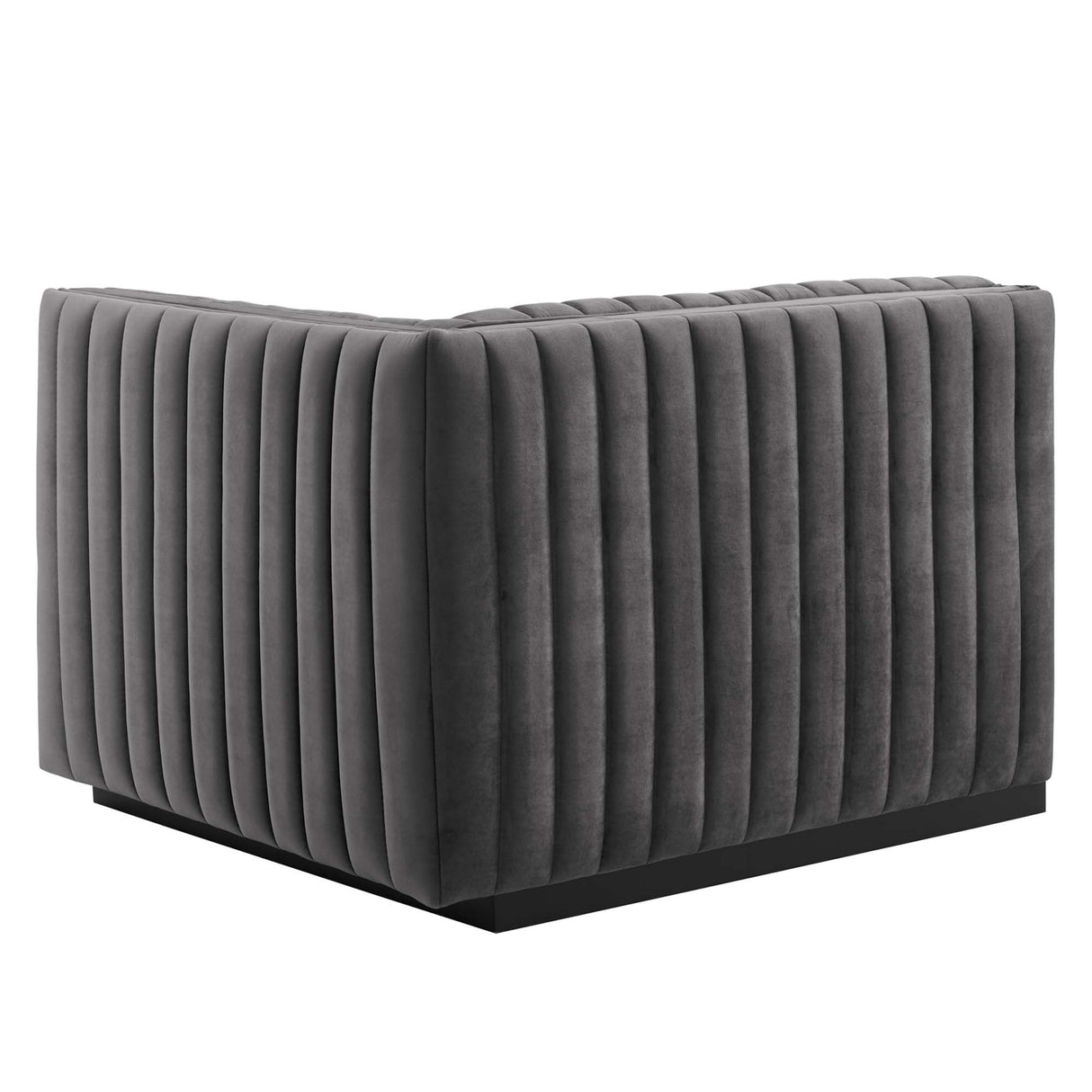 Conjure Channel Tufted Performance Velvet Right-Arm Chair - Modern Glam & Stain-Resistant