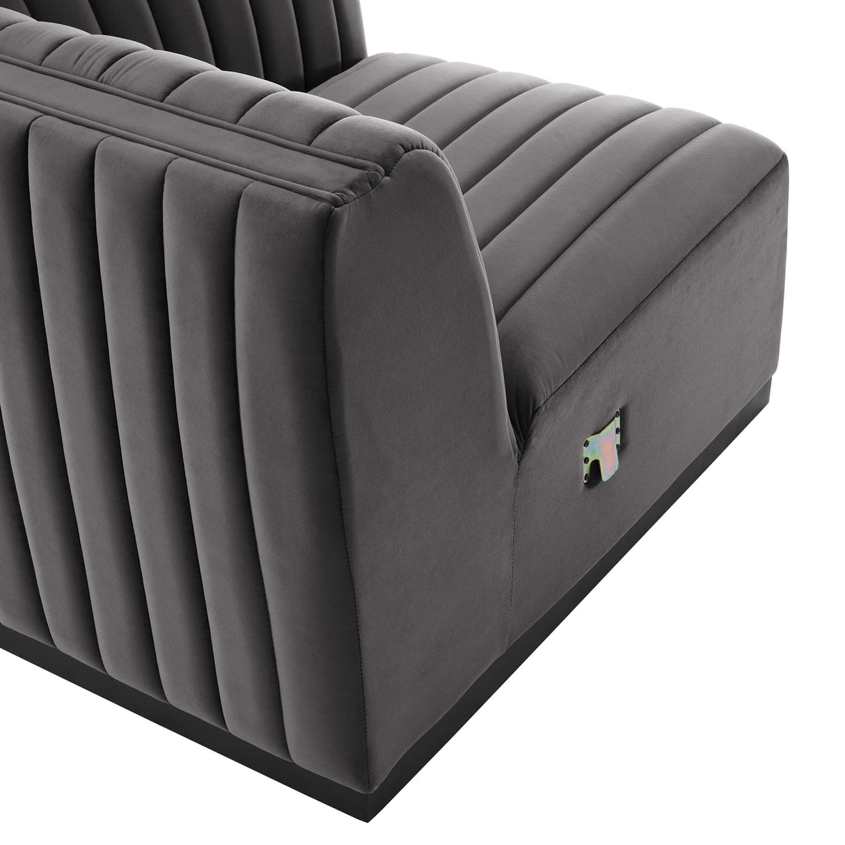 Conjure Channel Tufted Performance Velvet Right-Arm Chair - Modern Glam & Stain-Resistant