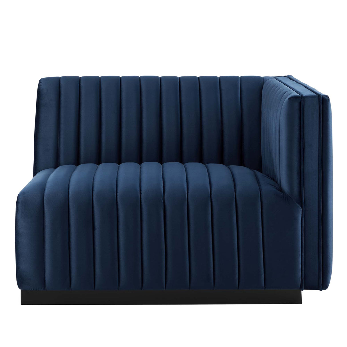 Conjure Channel Tufted Performance Velvet Right-Arm Chair - Modern Glam & Stain-Resistant