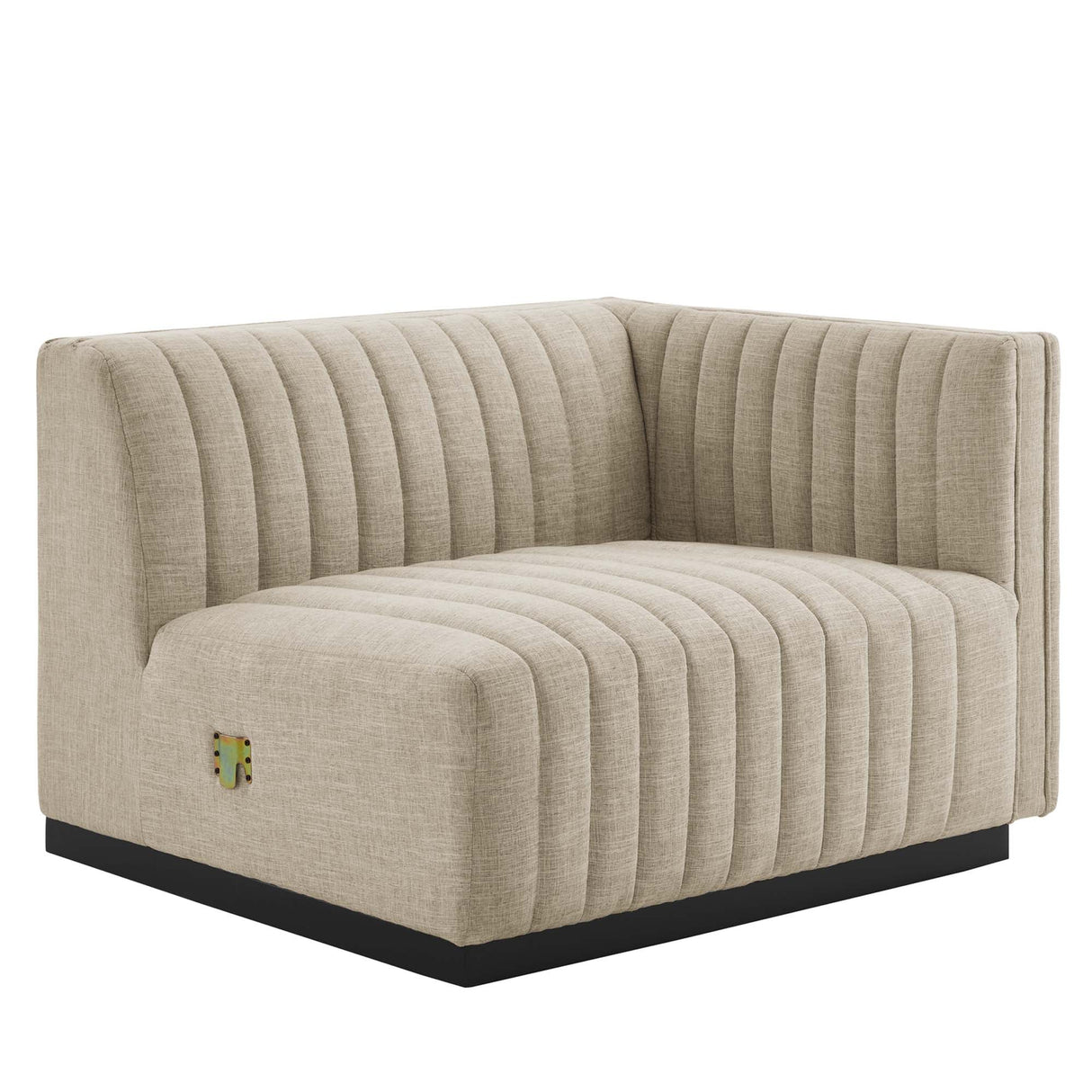 Conjure Channel Tufted Upholstered Fabric Right-Arm Chair - Modern Glam & Modular Sectional Seating