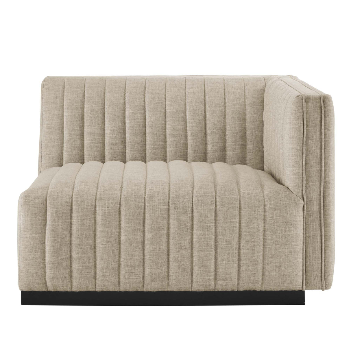 Conjure Channel Tufted Upholstered Fabric Right-Arm Chair - Modern Glam & Modular Sectional Seating