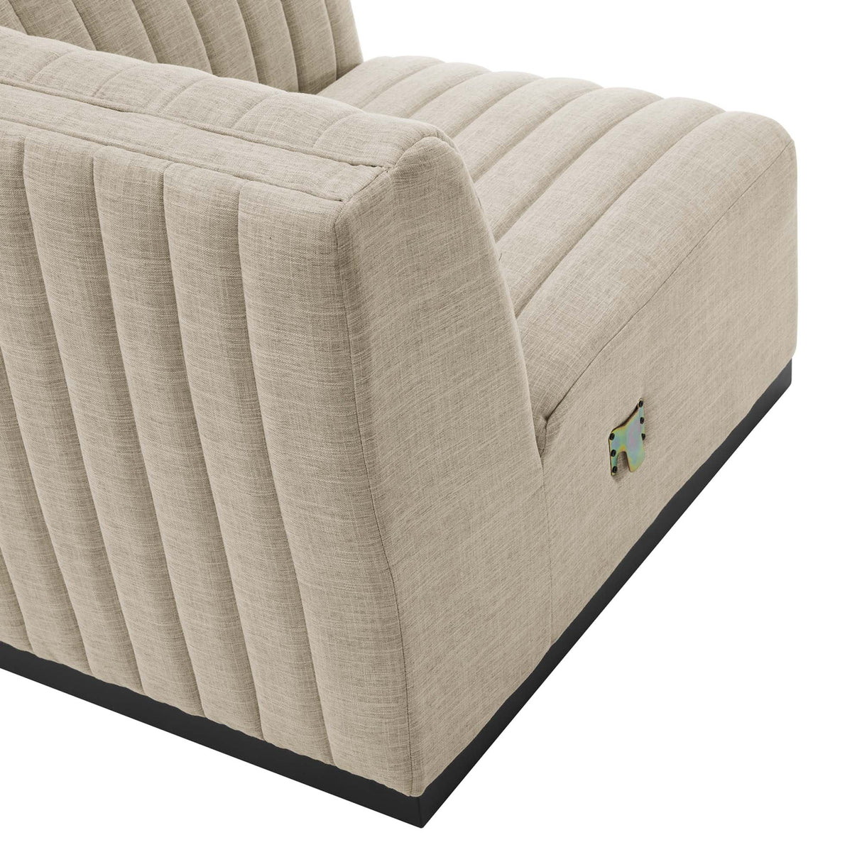 Conjure Channel Tufted Upholstered Fabric Right-Arm Chair - Modern Glam & Modular Sectional Seating