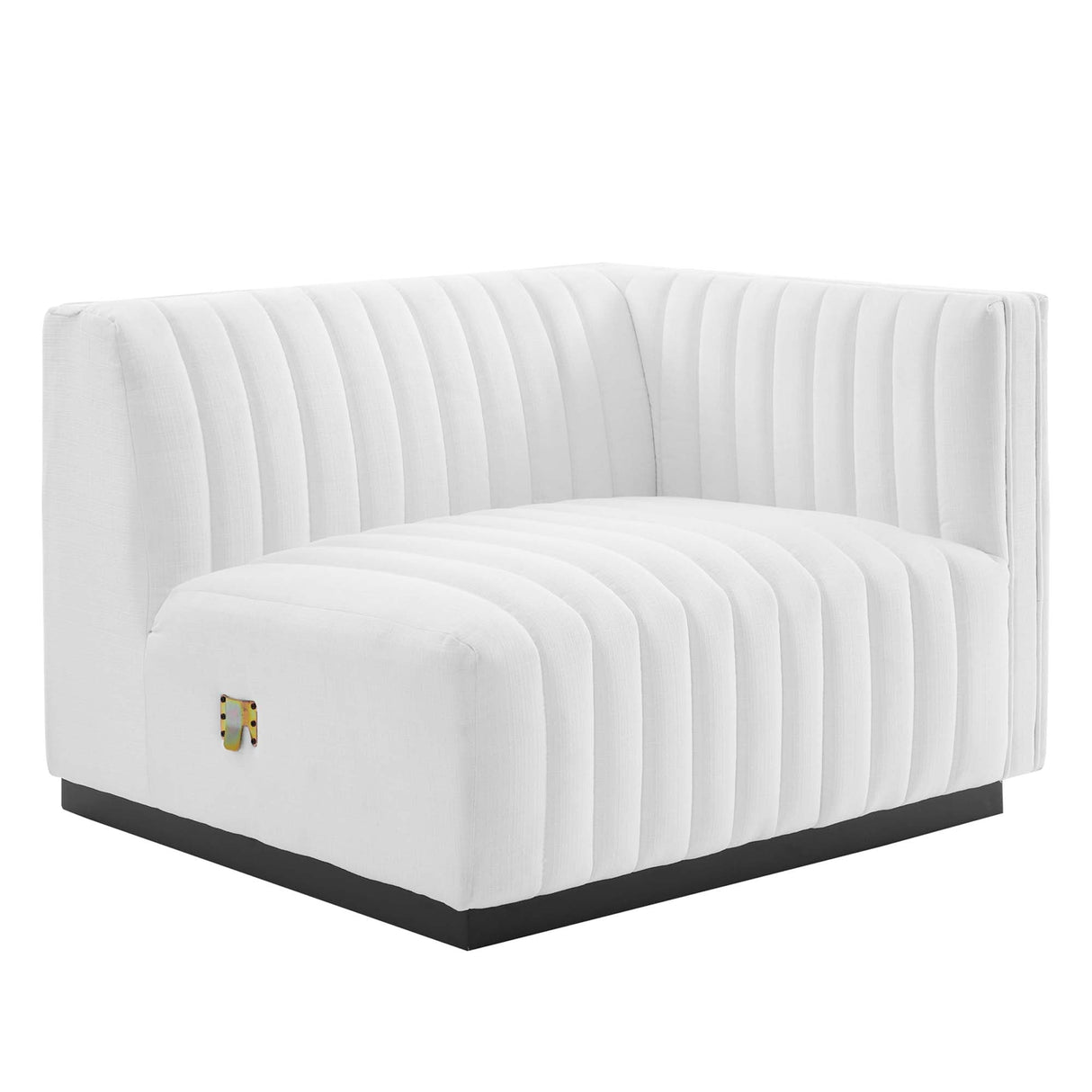 Conjure Channel Tufted Upholstered Fabric Right-Arm Chair - Modern Glam & Modular Sectional Seating