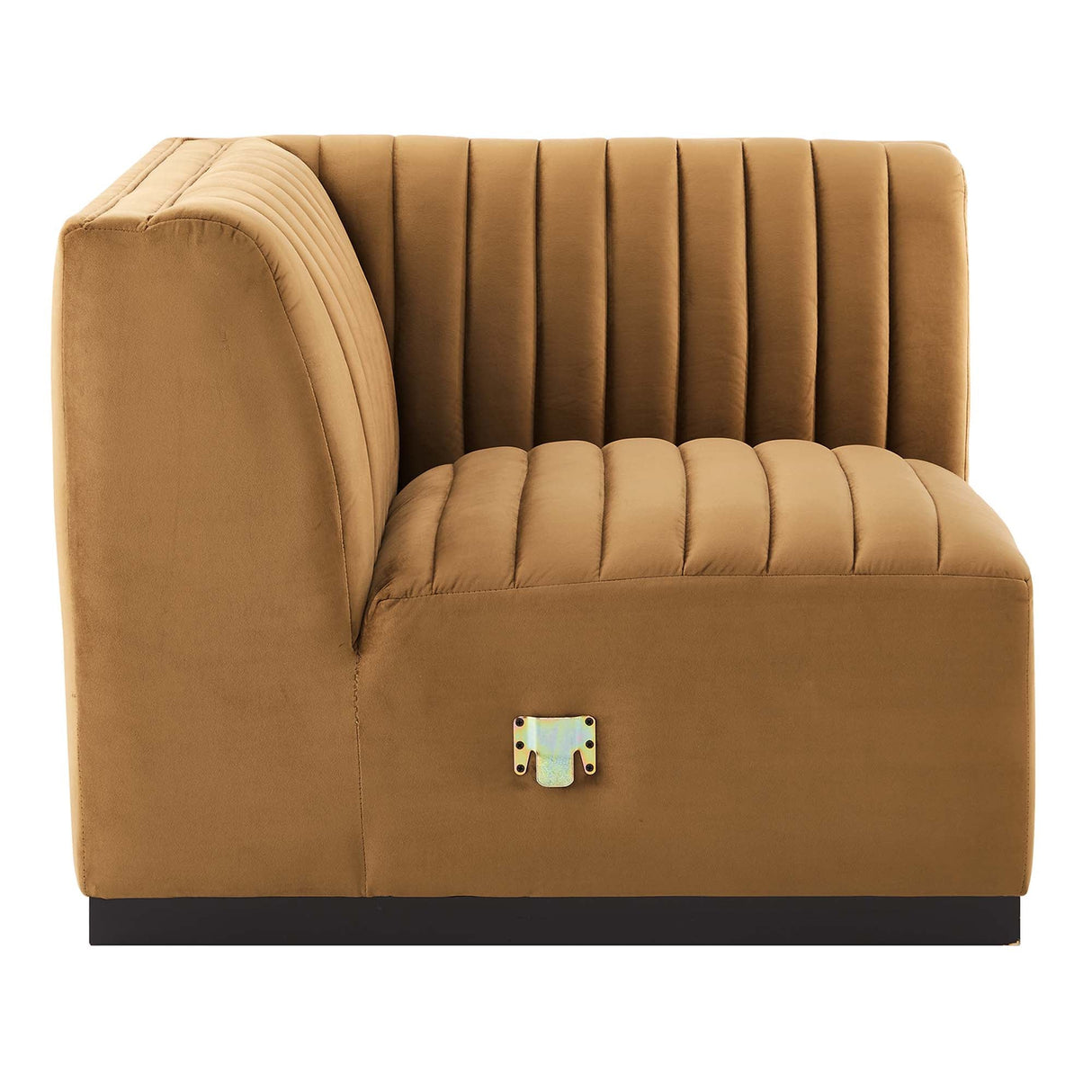 Conjure Channel Tufted Performance Velvet Left Corner Chair - Modern Glam & Stain-Resistant Modular Seating
